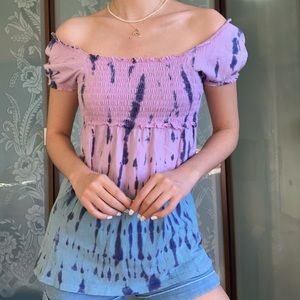 Sweet Summer Tie-Dye Off Shoulder Top